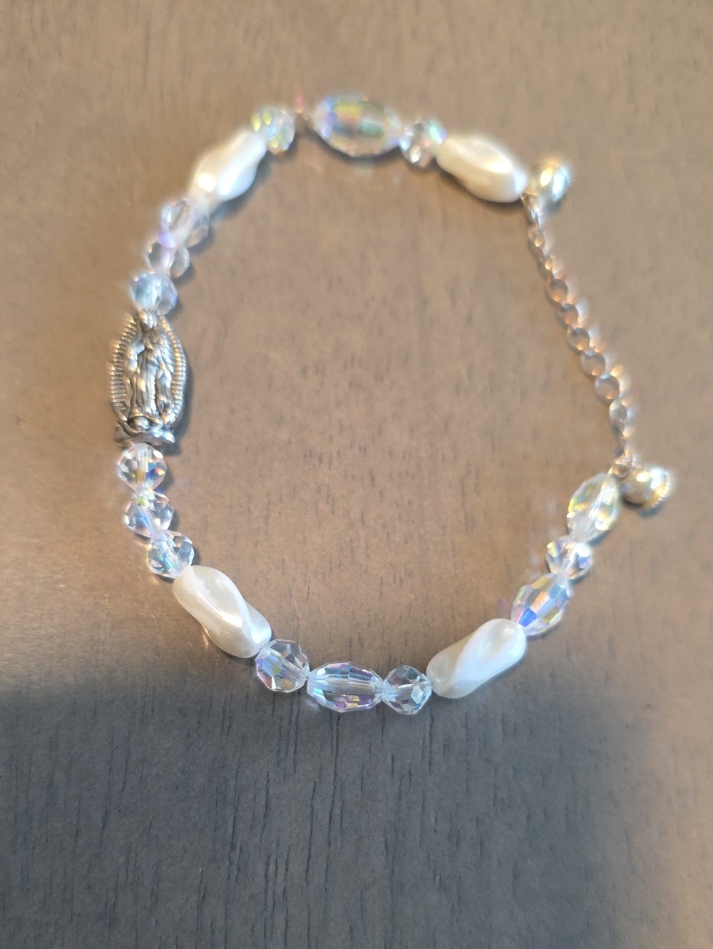 Our Lady of Guadalupe Crystal and Pearl Bracelet